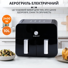 Мультипечь SOKANY SK-10008 на 10 л Аэрофритюрница с таймером и терморегулятором, Аэрогриль
