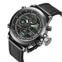 Армійський чоловічий годинник AMST 3003 Black (протиударний з підсвічуванням)